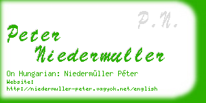 peter niedermuller business card