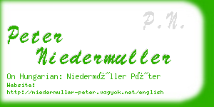 peter niedermuller business card